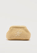 Tommy Hilfiger RAFFIA TEXTURED LOGO CLUTCH - Clutch - beige