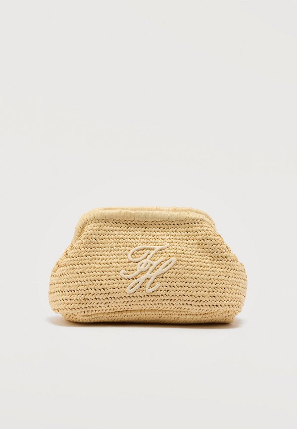 Tommy Hilfiger RAFFIA TEXTURED LOGO CLUTCH - Clutch - beige