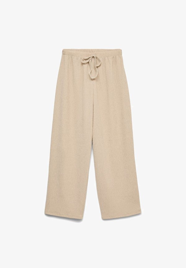 Vero Moda Wide-leg VMLUNA - Trousers - pumice stone
