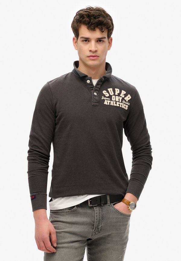 Superdry & Co VINTAGE ATHLETIC - Long sleeved top - washed black