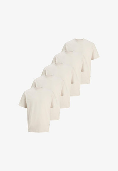 Jack & Jones JACK & JONES 5PACK - Basic T-shirt - moonbeam