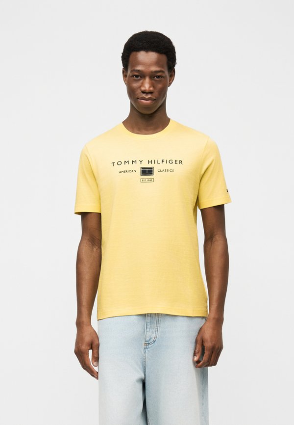 Tommy Hilfiger BRAND LOVE MONO STACK TEE - Print T-shirt - citronella