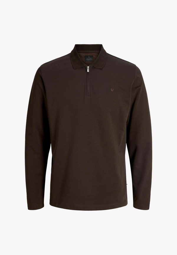 Jack & Jones POLO PLUS SIZE BADGE POLO - Polo shirt - chocolate torte
