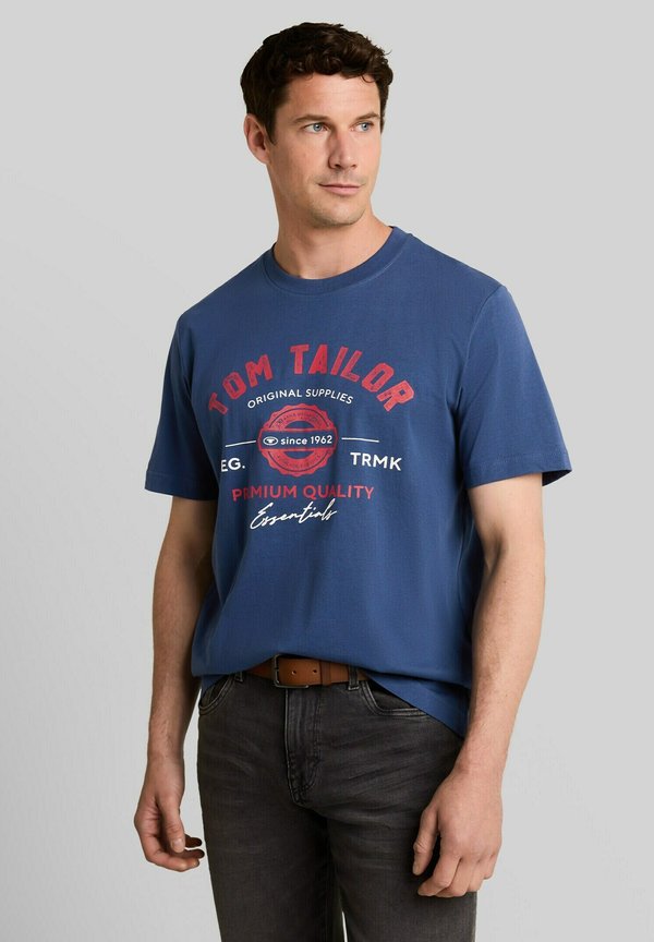TOM TAILOR LOGO TEE - Print T-shirt - dark duck blue