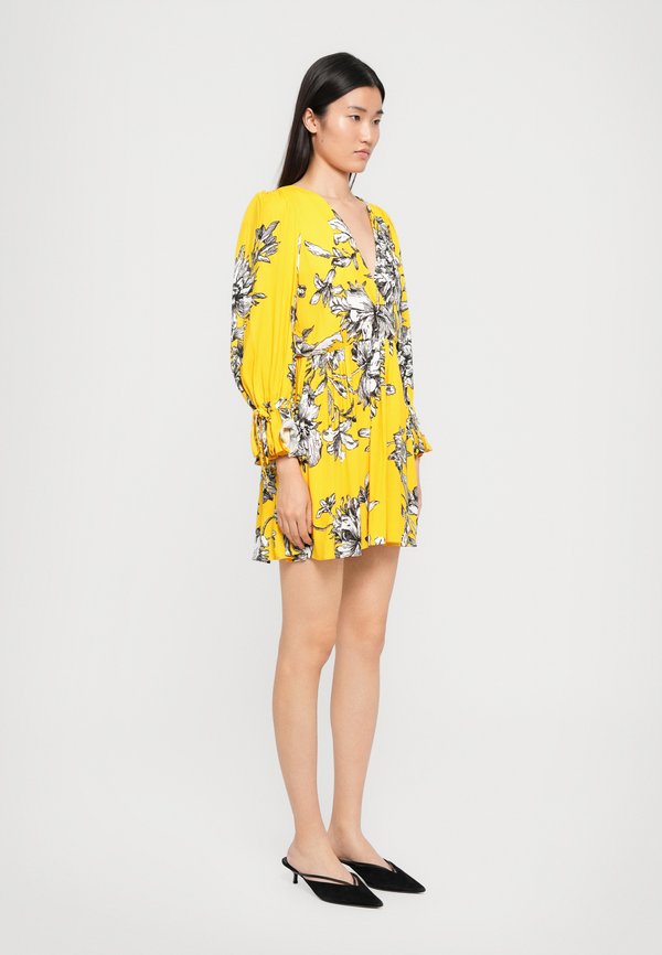 Alice + Olivia CLARISSA DEEP V TIE MINI DRESS