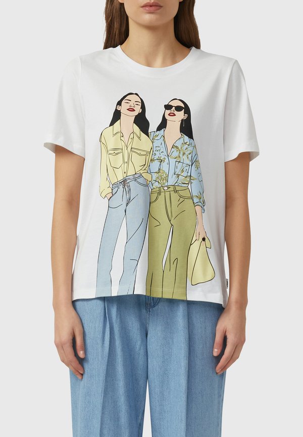s.Oliver Print T-shirt - weiß