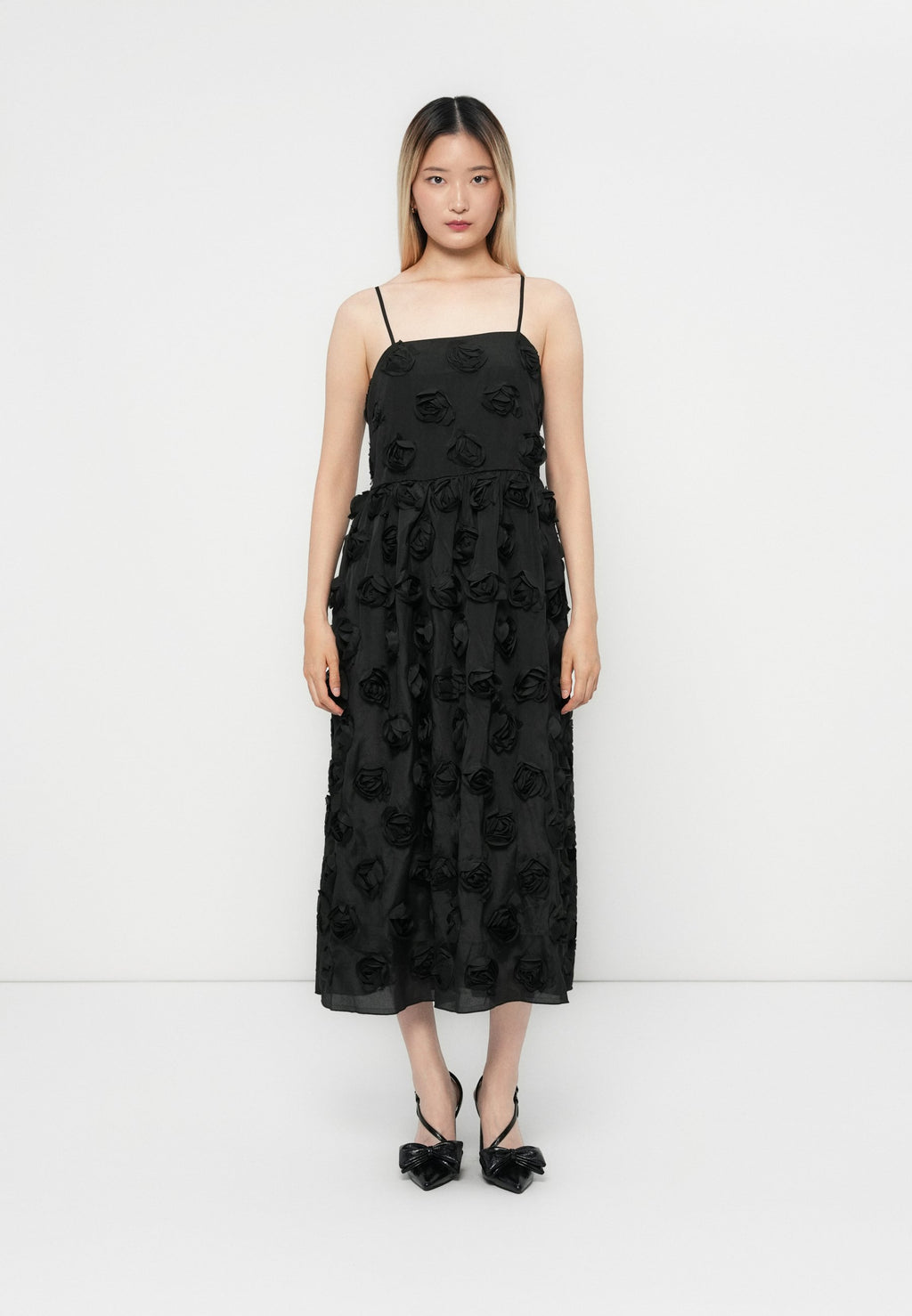 YAS YASROSSIE STRAP MIDI DRESS