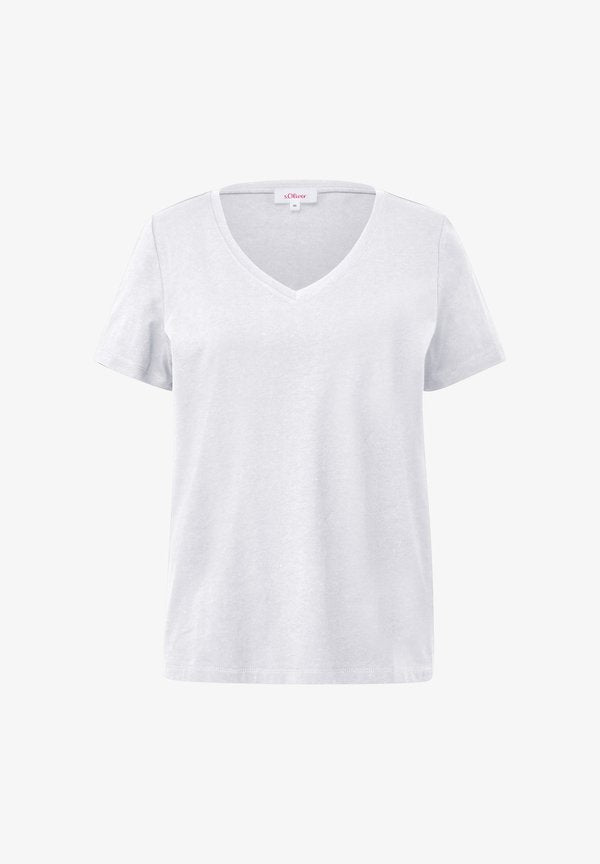s.Oliver MIT V-AUSSCHNITT - Basic T-shirt - weiß