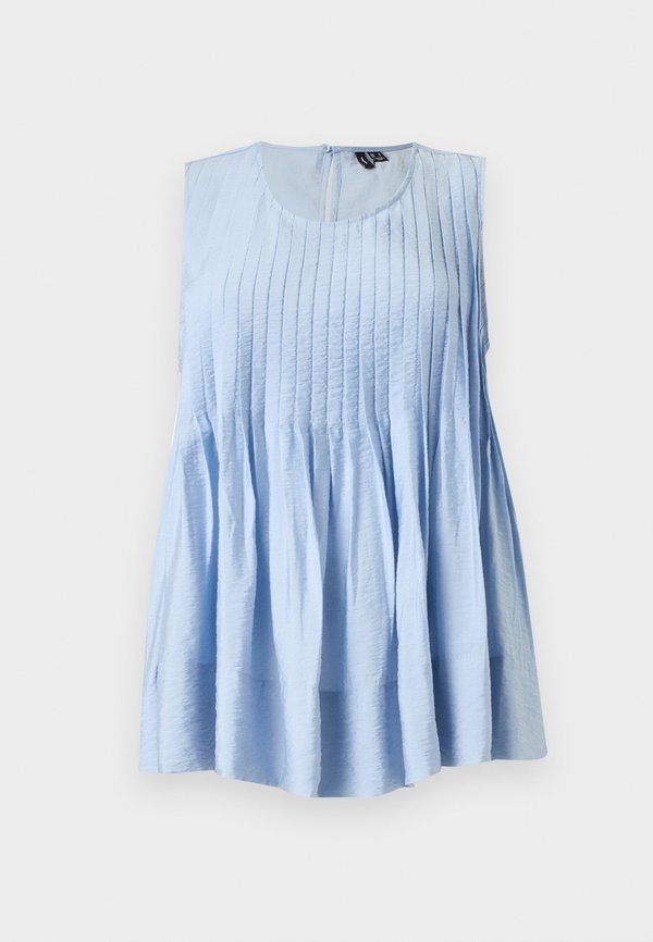 Vero Moda VMFRIDA O NECK PLEAT - Top - cashmere blue