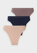 Calvin Klein Underwear THONG BONDED FLEX SEAMLESS 3 PACK - Thong - shoreline/cedar/sparrow