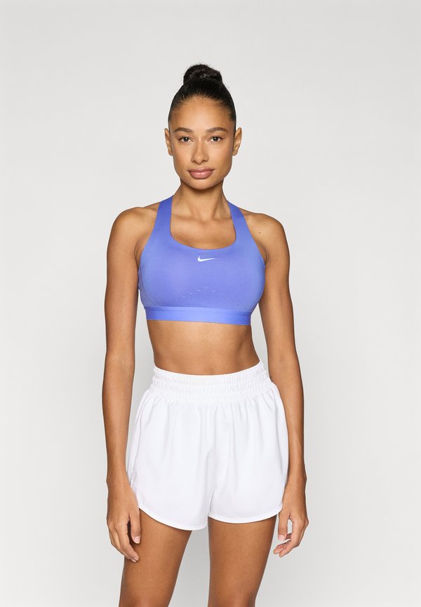 Nike Performance SWIFT BRA - High support sports bra - sapphire/silver-coloured