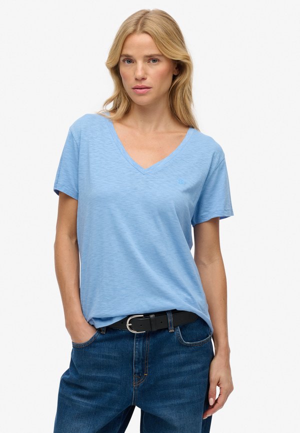 Superdry & Co SUPERDRY STUDIOS SLUB EMBROIDERED T-SHIRT.. - Basic T-shirt - bluebell