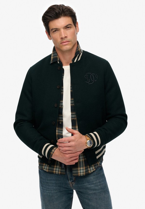 Superdry & Co MONOGRAM - Bomber Jacket - green wool