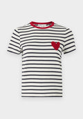 ONLY ONLHEART - Print T-shirt - cloud dancer/night sky/red heart