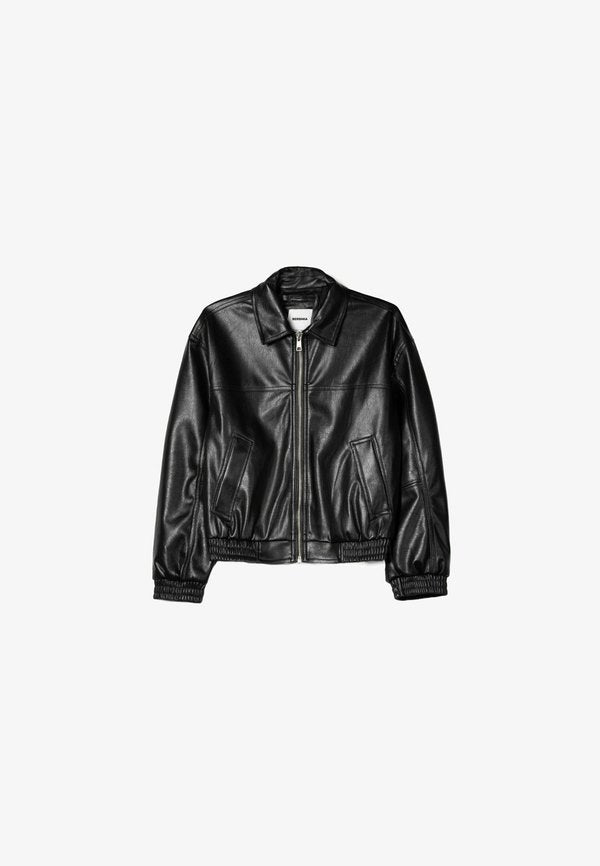 Bershka Faux leather jacket - black