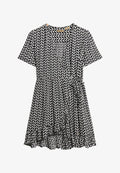 Superdry & Co SHORT SLEEVE PRINTED MINI WRAP - Day dress - ronnie geo mono