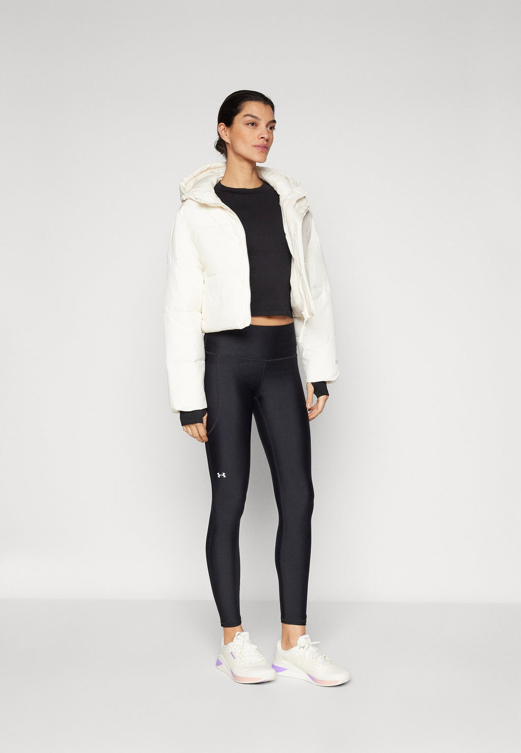 Fabletics ESSENTIAL CROPPED HOODED PUFFER