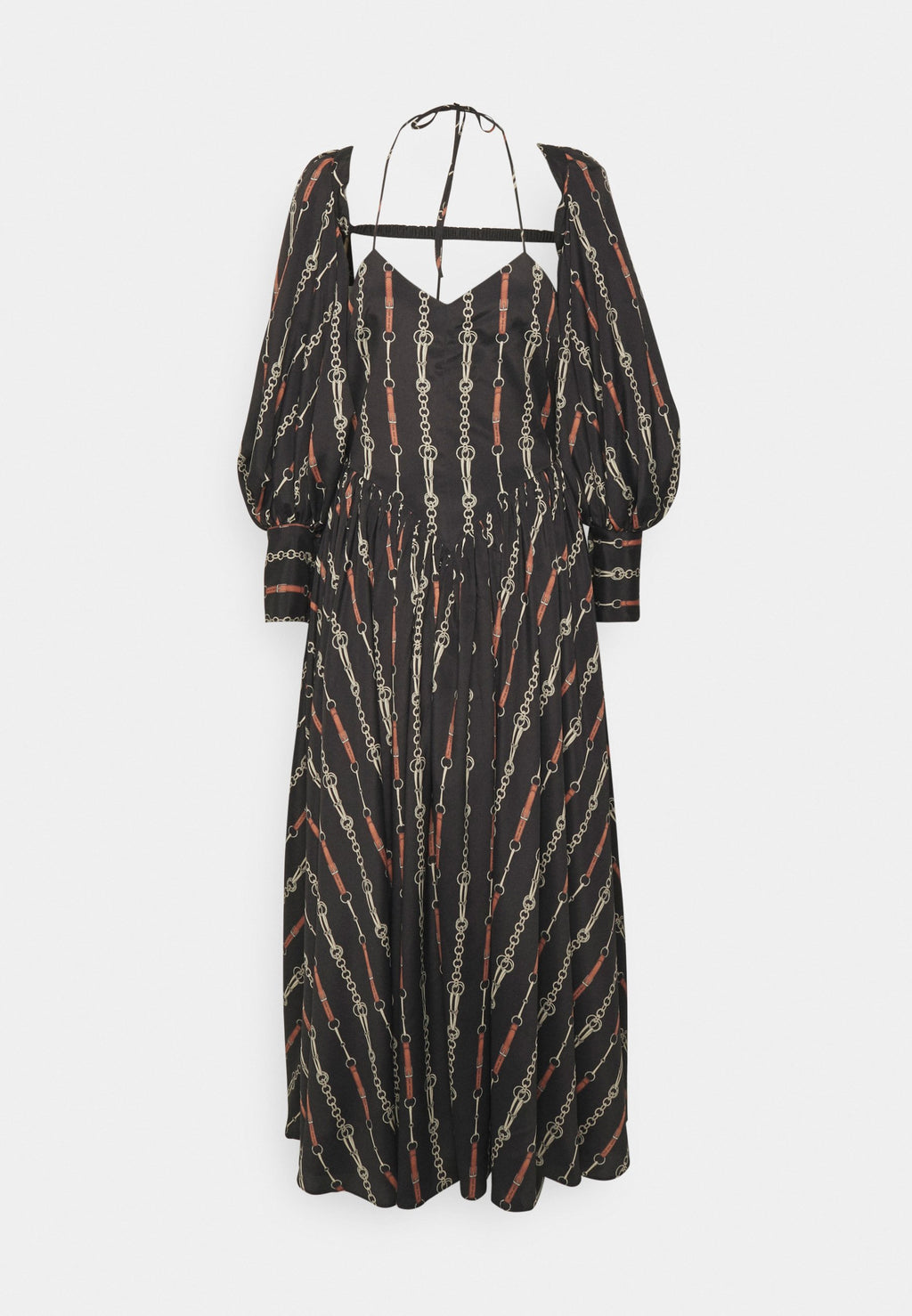 ROKH HALTER STRAP DRESS WITH DETACHABLE SLEEVE