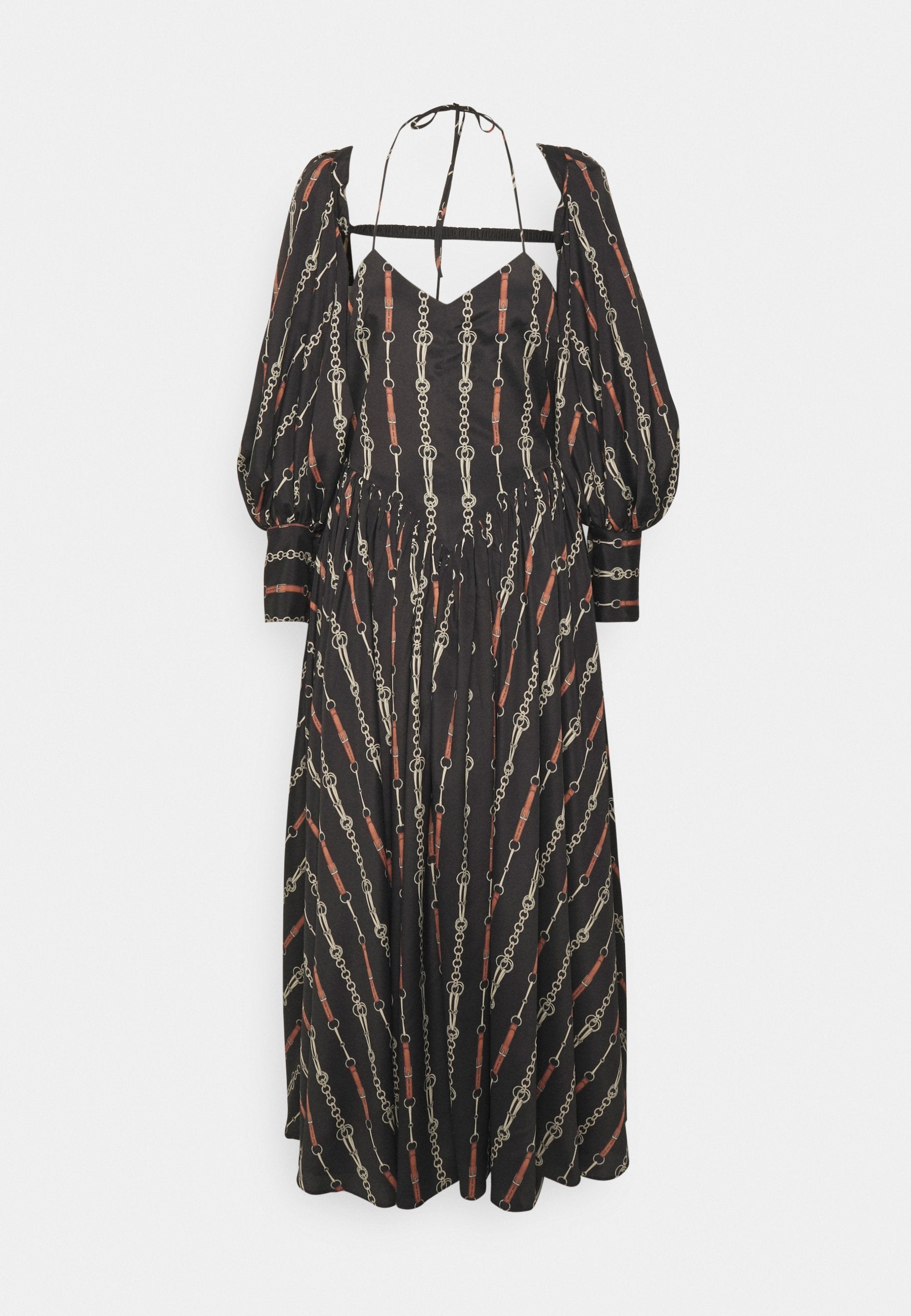 ROKH HALTER STRAP DRESS WITH DETACHABLE SLEEVE