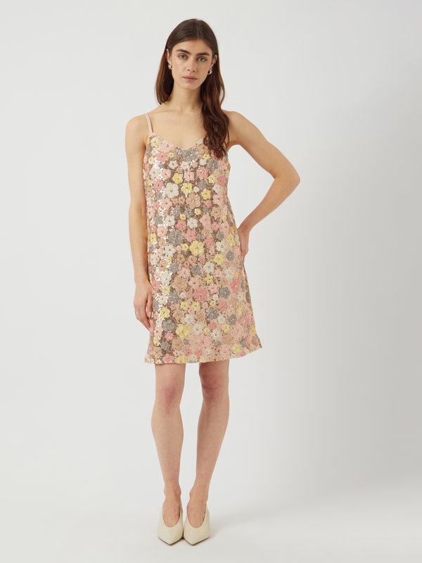 YAS YASLALEA STRAP SEQUIN DRESS