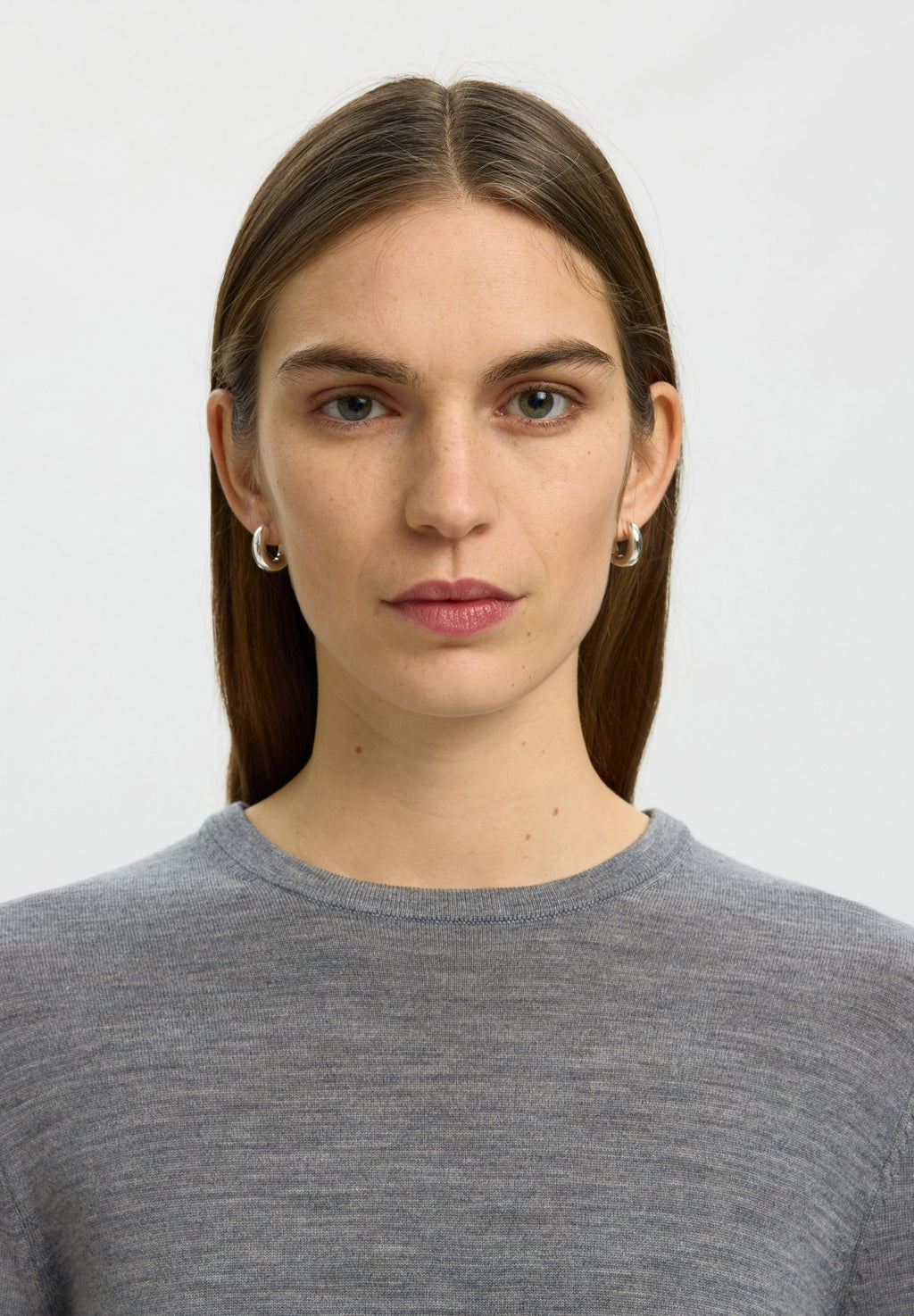 Selected SLFTHEA LS KNIT MERINO O-NECK NOOS