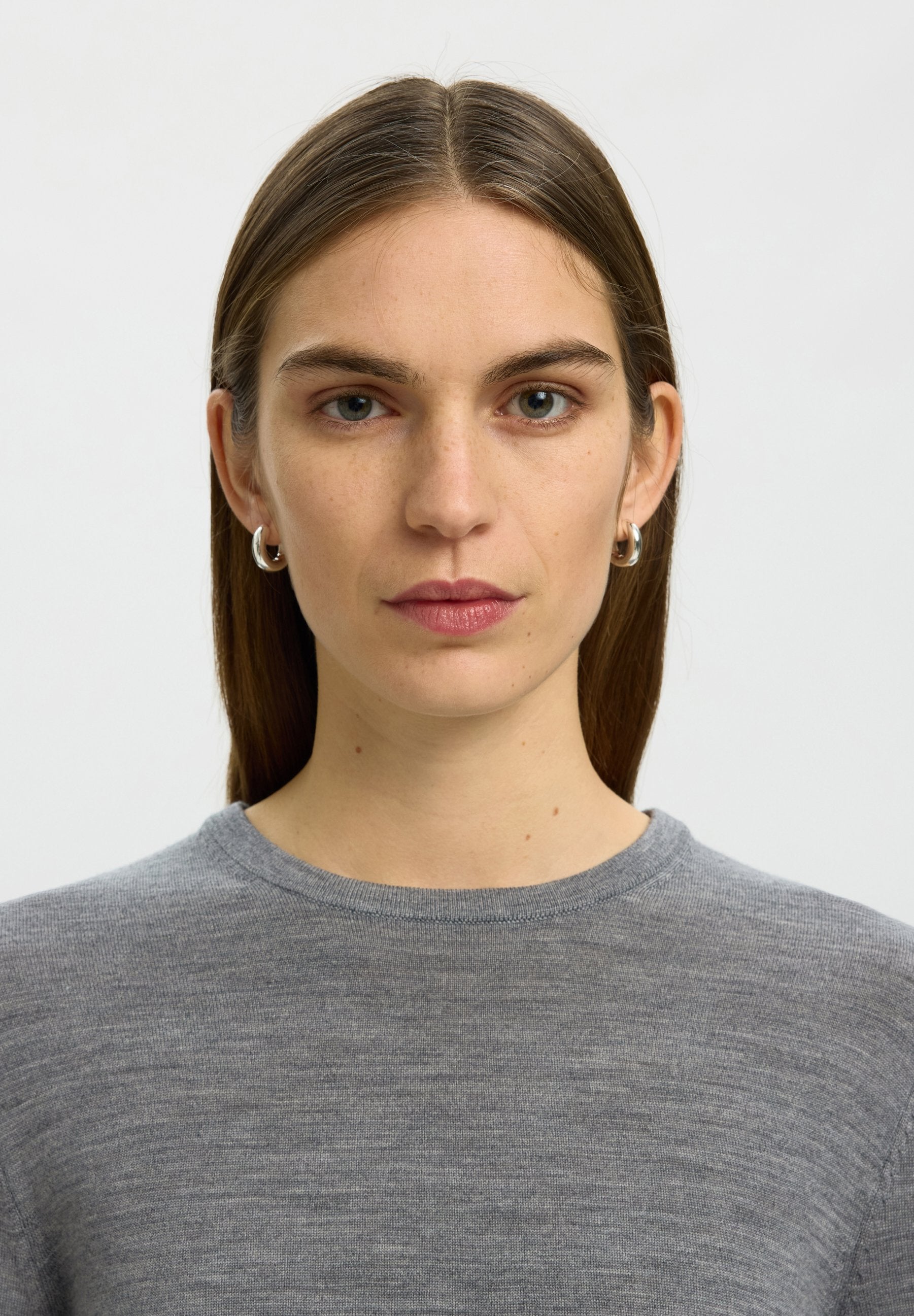 Selected SLFTHEA LS KNIT MERINO O-NECK NOOS