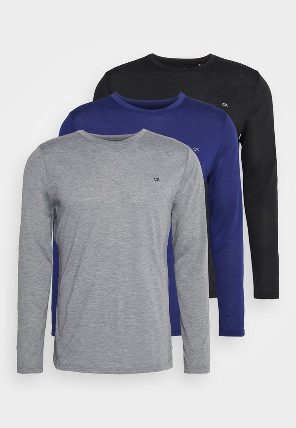 Calvin Klein Golf ASSORTED LONG SLEEVE 3 PACK - Long sleeved top - black/navy/silver