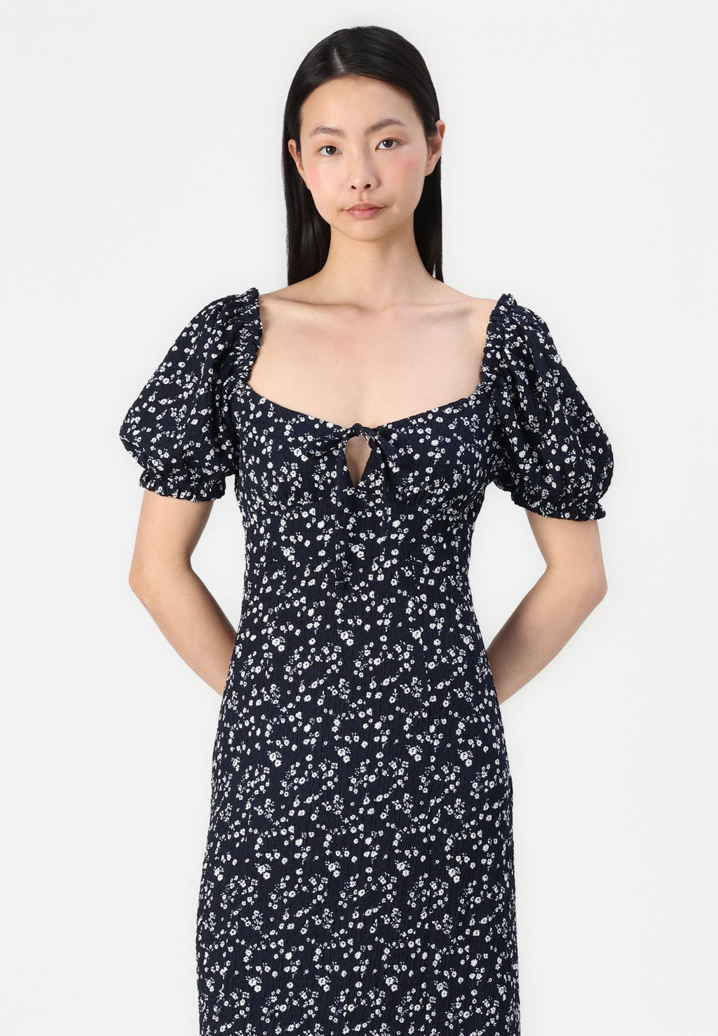 Gina Tricot PUFF SLEEVE MIDI DRESS