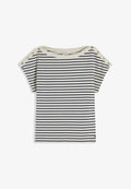 Tommy Hilfiger BOAT NECK TEE - Print T-shirt - calico/dark night navy