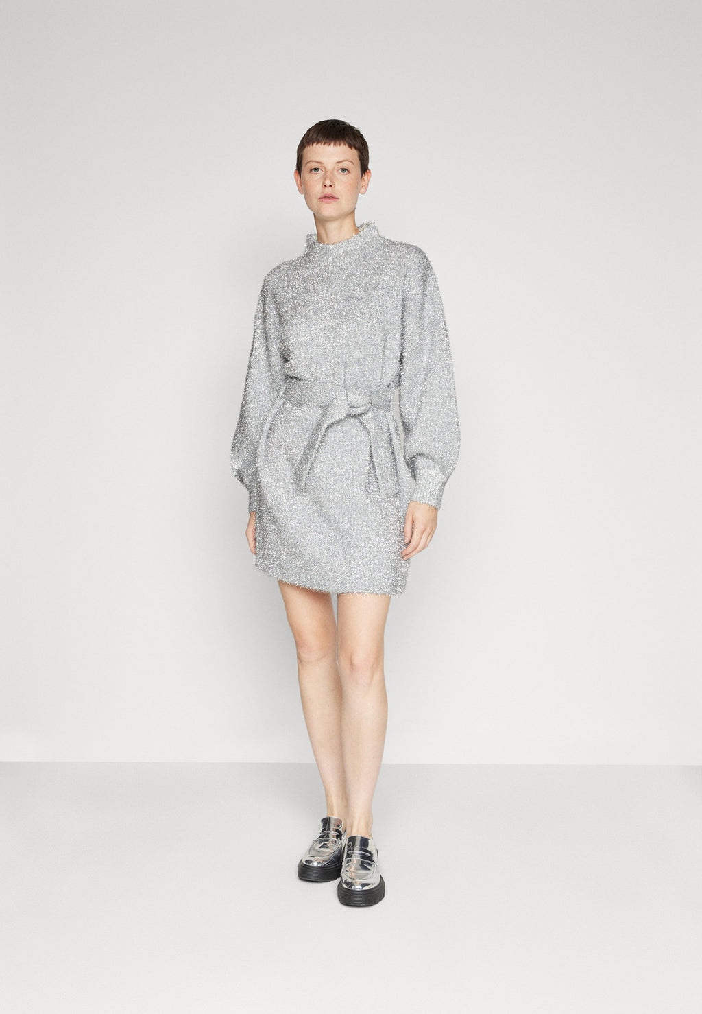 Never Fully Dressed LYON TINSEL BELTED MINI DRESS
