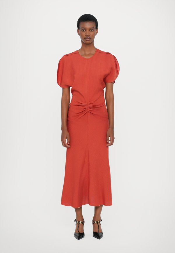 Victoria Beckham GATHERED WAIST MIDI DRESS