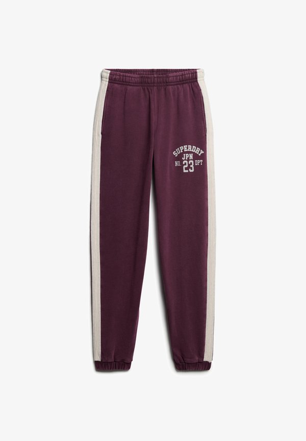 Superdry & Co VINTAGE SIDE STRIPE  - Tracksuit bottoms - port red