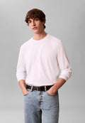 Calvin Klein INTERLOCK SOLID CREWNE - Long sleeved top - bright white