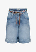 ONLY DENIM SHORTS ONLHOLLIE HIGH WAIST REGULAR FIT SHORTS - Denim shorts - medium blue denim
