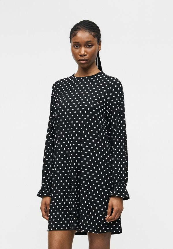 Vero Moda VMIDA O NECK - Jersey dress - black/snow white