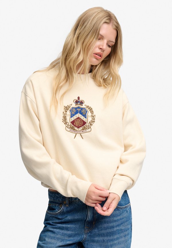 Superdry & Co SUPERDRY CREST LOOSE CREW SWEATSHIRT.. - Sweatshirt - natural cream