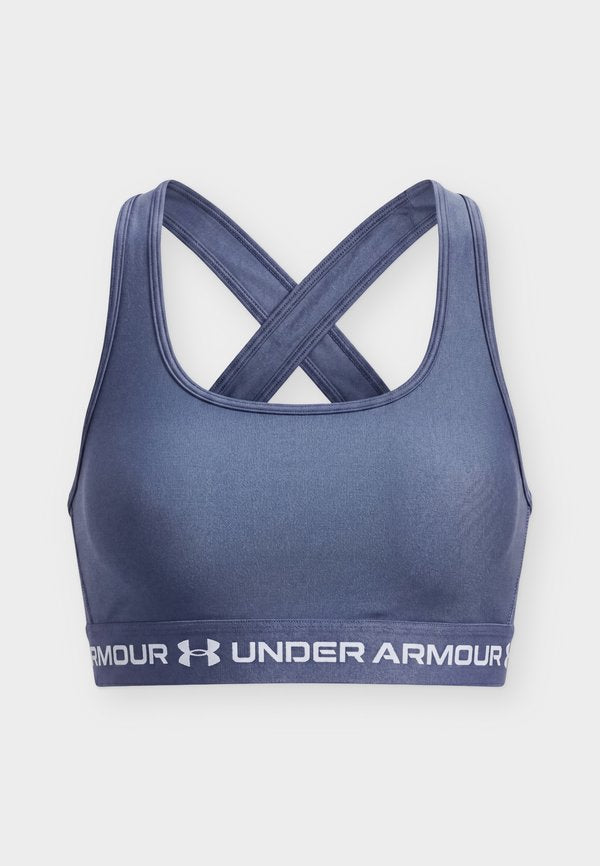Under Armour CROSSBACK MID BRA - Medium support sports bra - downpour gray/blue fog