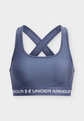 Under Armour CROSSBACK MID BRA - Medium support sports bra - downpour gray/blue fog