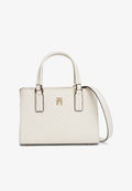 Tommy Hilfiger TH MONOGRAM CROSSBODY TOTE BAG - Handbag - soft cream