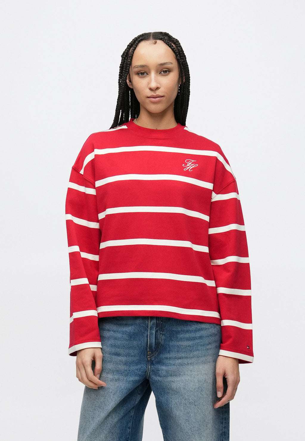 LOGO EMBROIDERY TERRY CREW NECK SWEATSHIRT Media 3