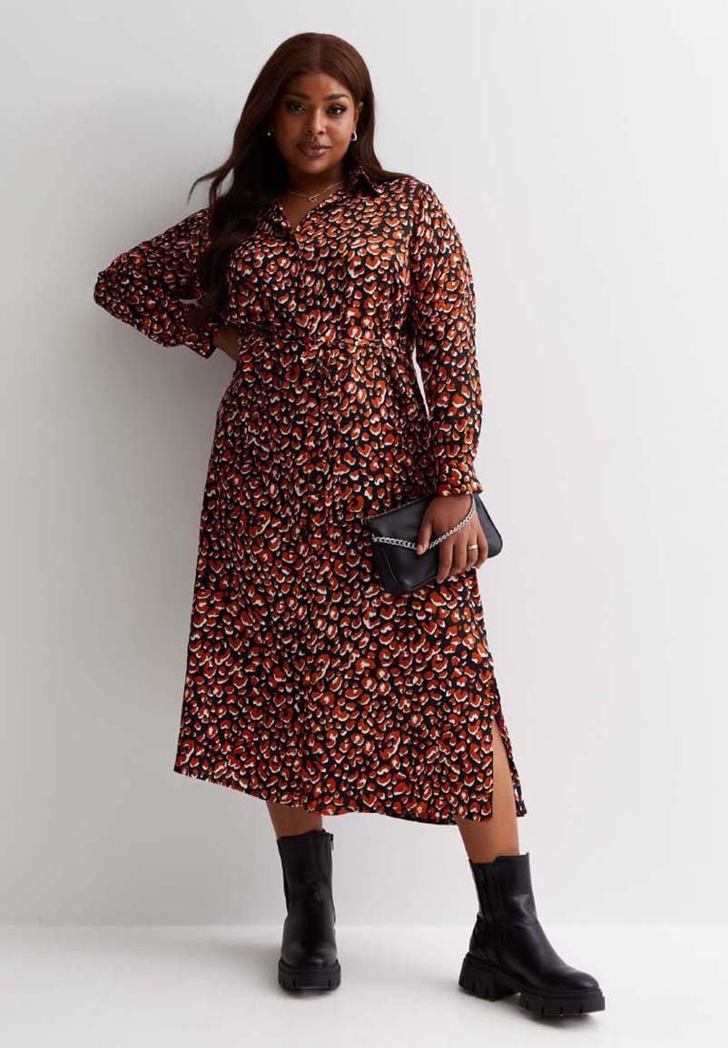 New Look Curves CURVES LEOPARD TIE WAIST