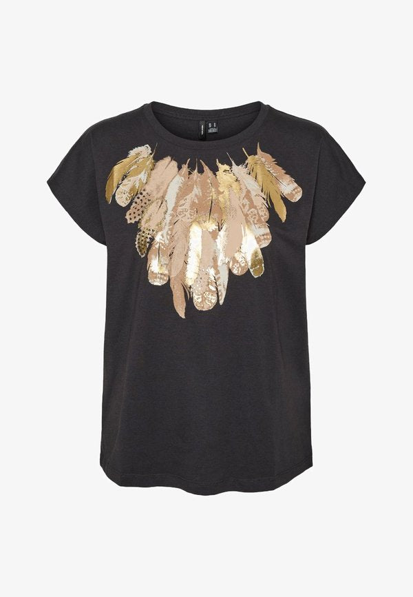 Vero Moda VMJEANI AVA  - Print T-shirt - obsidian