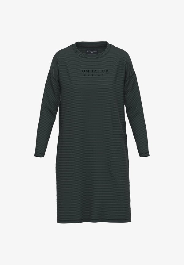 TOM TAILOR Nightie - grau-dunkel-ringel
