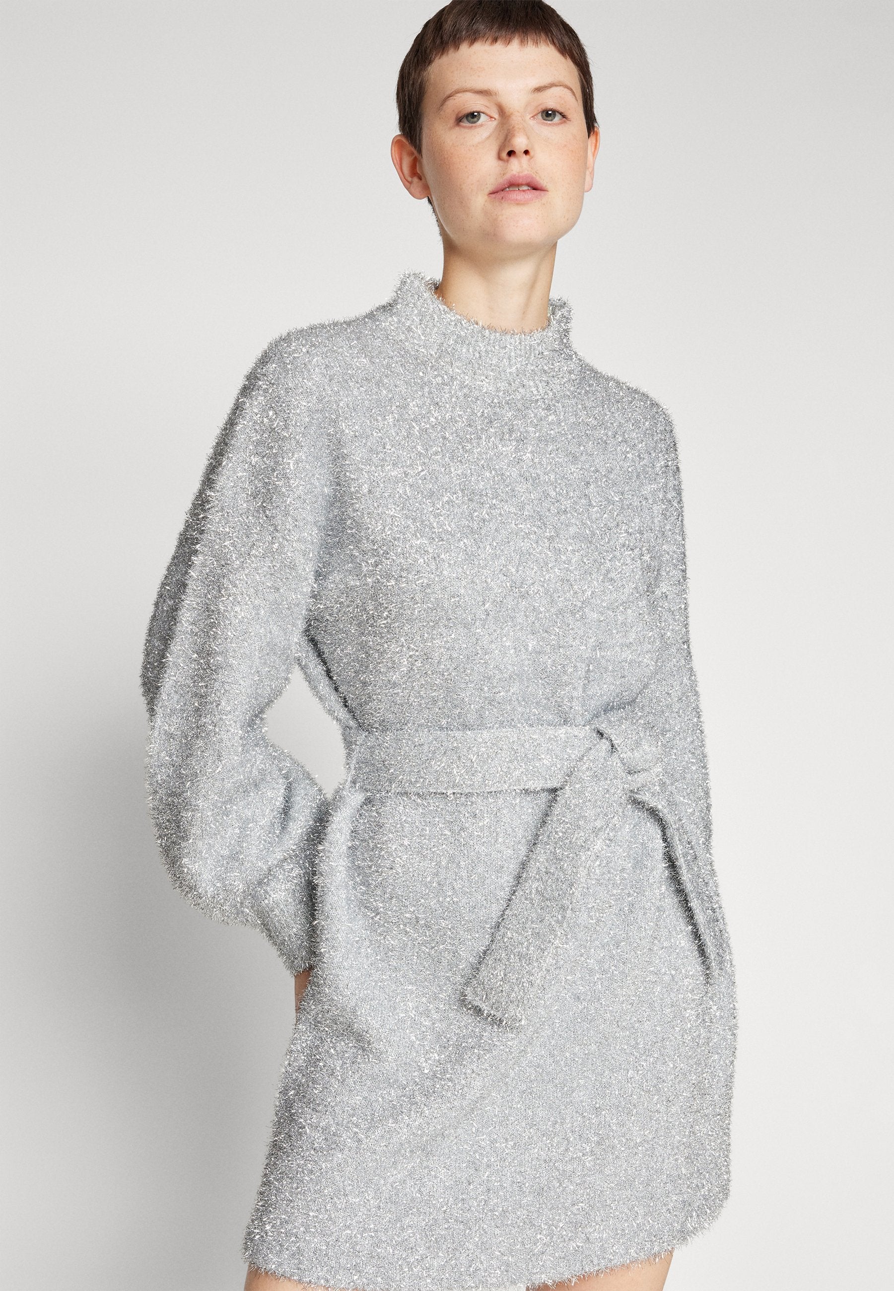 Never Fully Dressed LYON TINSEL BELTED MINI DRESS
