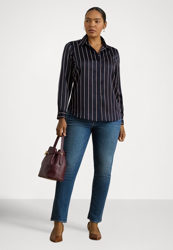 Lauren Ralph Lauren Woman CLASSIC FIT STRIPED CHARMEUSE SHIRT