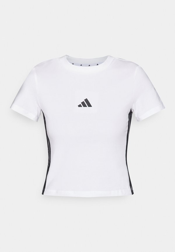 adidas Sportswear ESSENTIALS 3 STRIPES SLIM BABY  - Print T-shirt - white/black