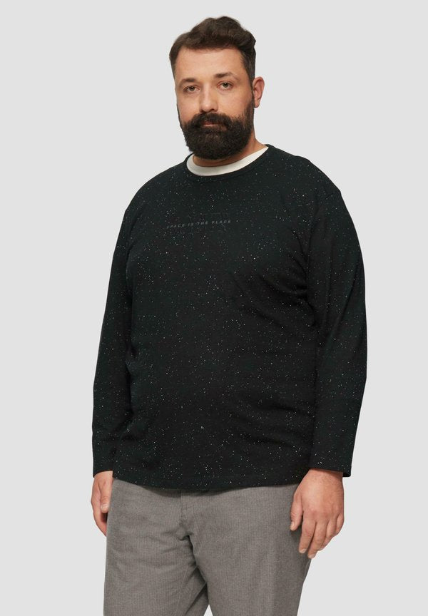 s.Oliver AUS MIT LOGO - Long sleeved top - schwarz