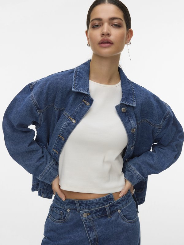 Vero Moda VMJAMIE LS DENIM SHACKET MIX GA NOOS - Denim jacket - medium blue denim