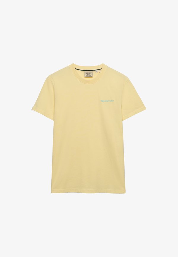 Superdry & Co SUPERDRY ESSENTIAL COMPANY LOGO EMBROIDERED T-SHIRT.. - Basic T-shirt - pastel yellow fluro blue