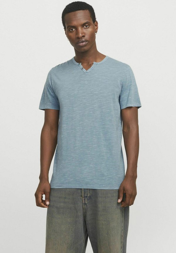 Jack & Jones JJESPLIT NECK TEE SS NOOS - Basic T-shirt - oceanview